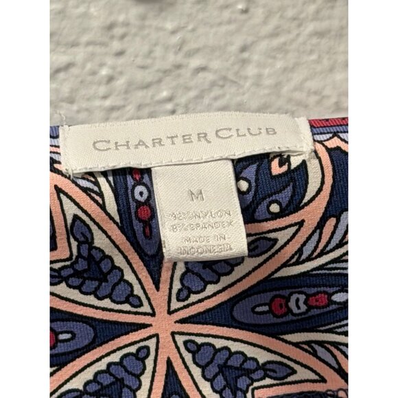 Charter Club Shirt Sz M Paisley Print 3/4 Sleeve Knit Top Soft Modal Blend Blou - Picture 3 of 12